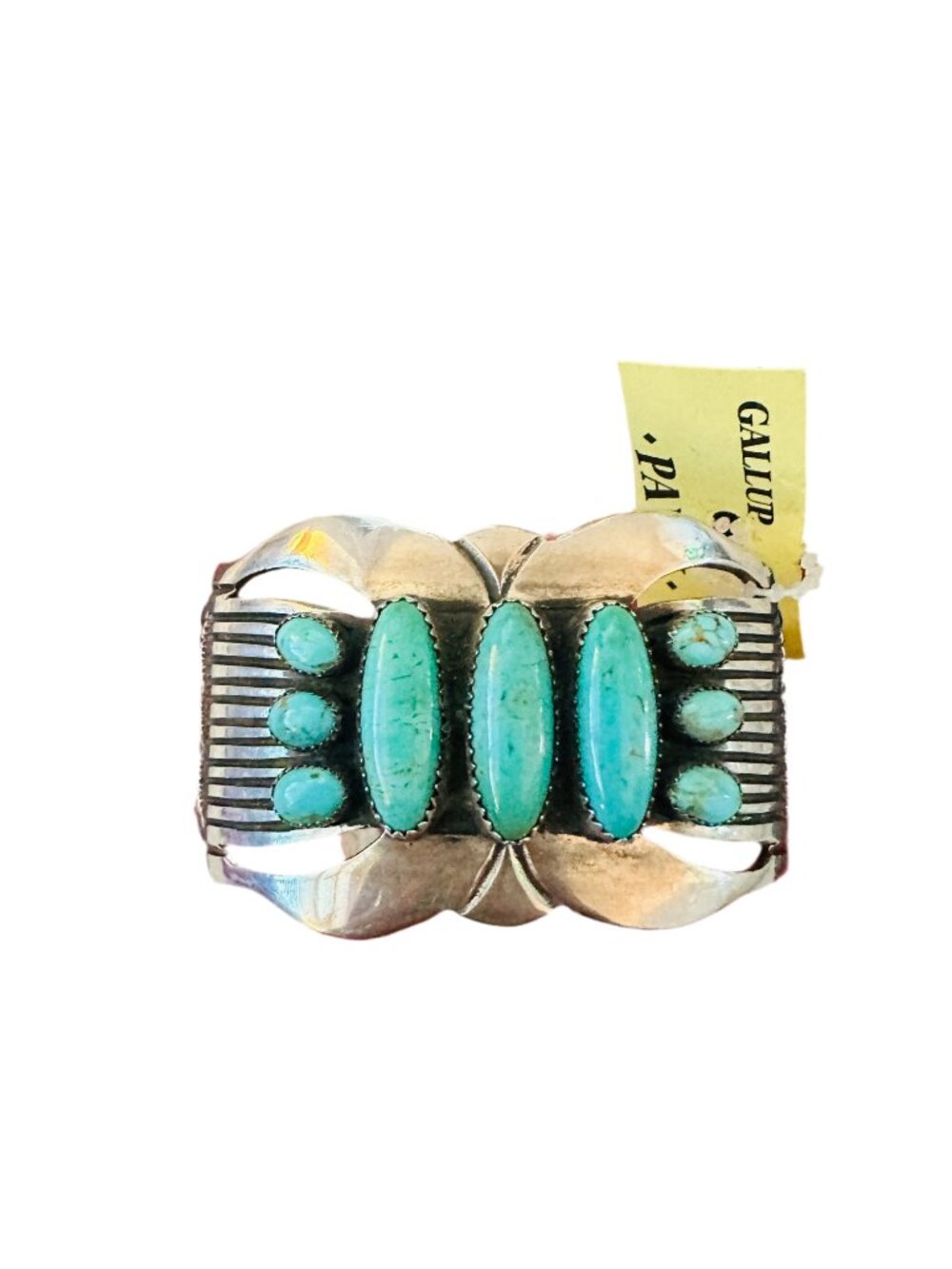 Old Pawn Sterling Silver & Turquoise Cuff Bracelet / - Picture 8 of 8